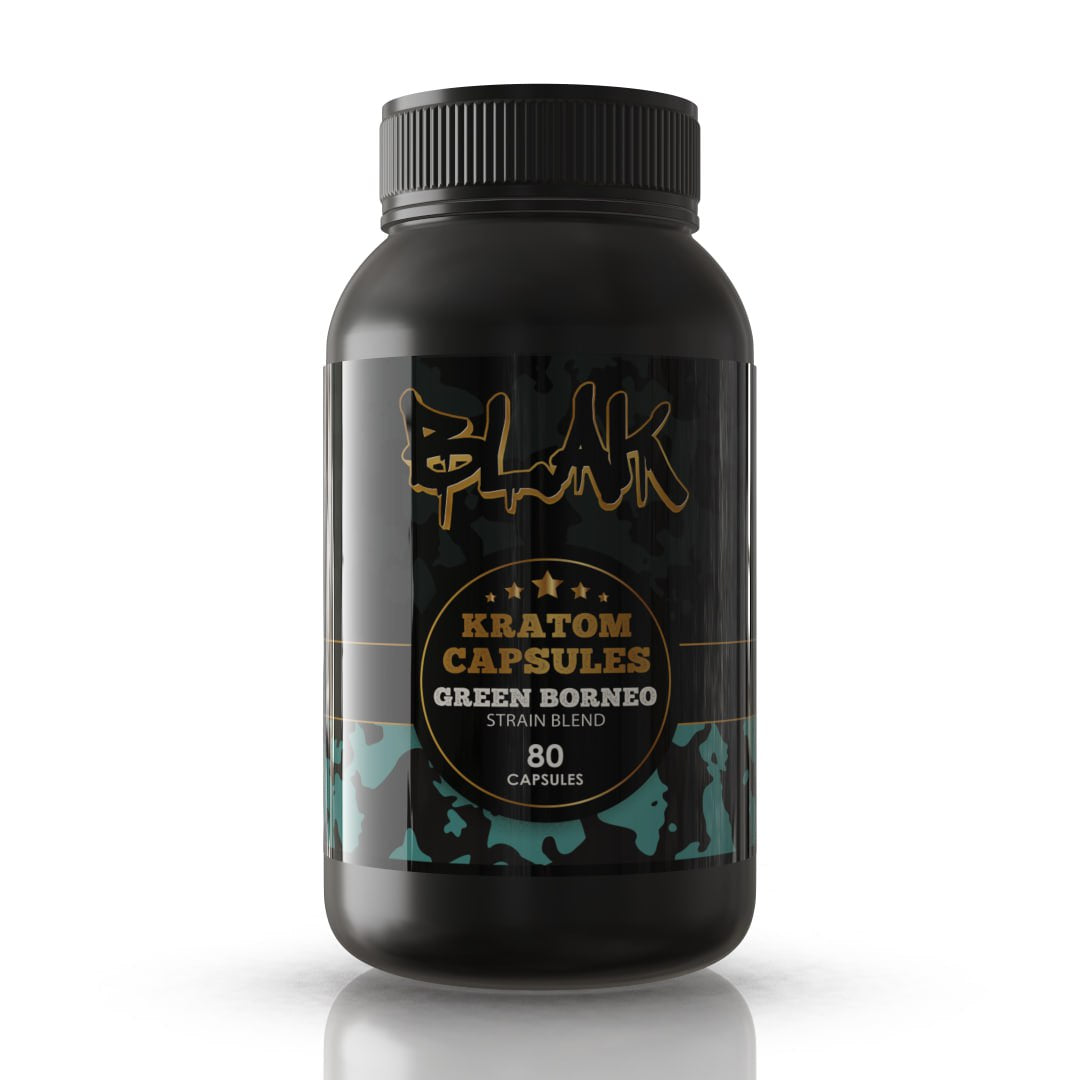 Blak Green Borneo Kratom Capsules – 80ct Bottle