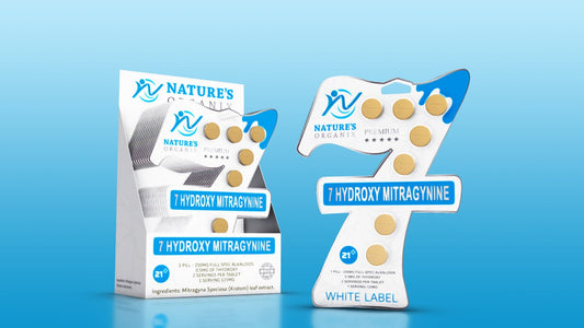 Nature’s Organix White Label 7-OH Kratom Tablets 250MG Display Box