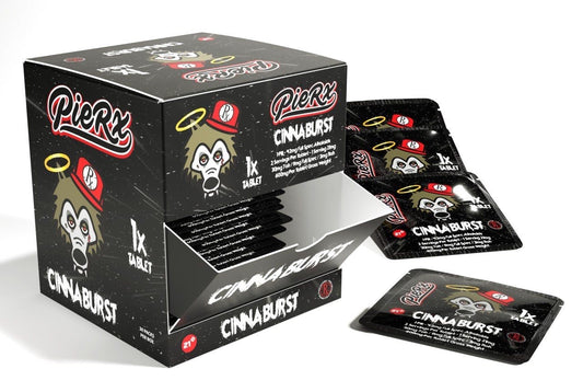 Pie RX Cinnaburst Kratom Display Box with 30 single packs – each pack contains 1 tablet (42mg full spectrum)