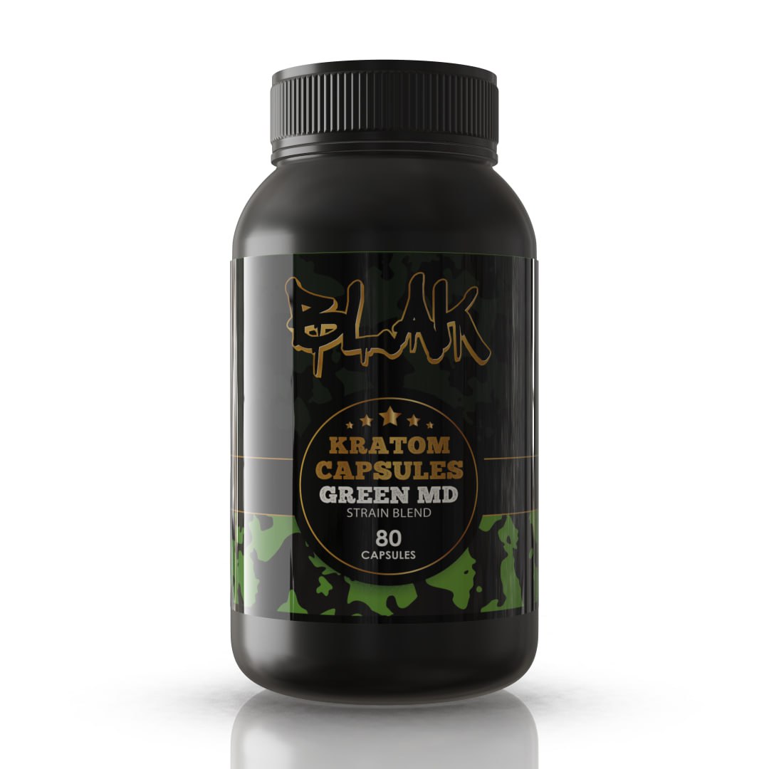 Blak Green Maeng Da Kratom Capsules – 80ct Bottle