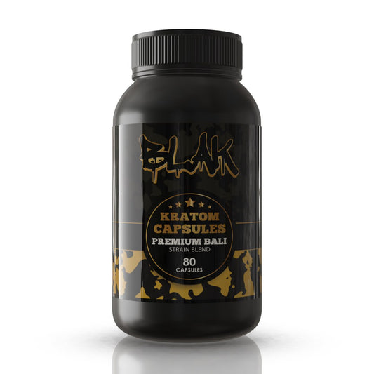 Blak Premium Bali Kratom Capsules – 
80ct Bottle