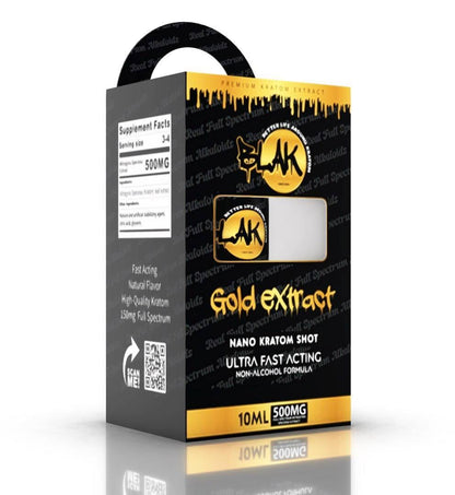 Blak Gold Nano Kratom Shots – Display Box (6 x 10ml • 500mg Full Spectrum)