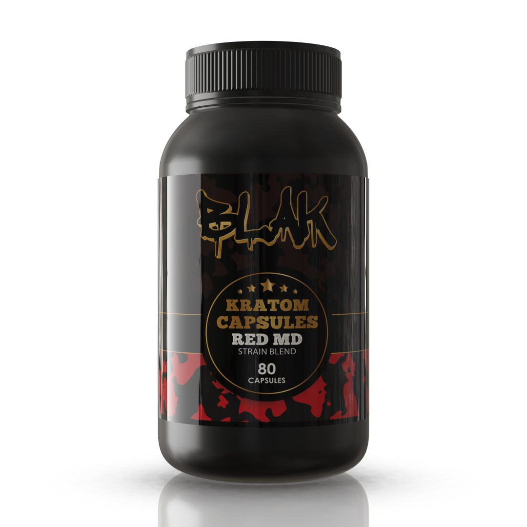 Blak Red Maeng Da Kratom Capsules
– 80ct Bottle