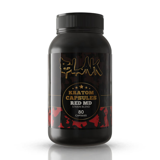 Blak Red Maeng Da Kratom Capsules
– 80ct Bottle