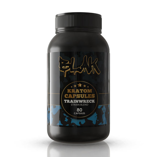 Blak Trainwreck Kratom Capsules – 80ct Bottle